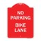 Signmission Designer Series Sign-No Parking Bike Lane, Red & White Aluminum Sign, 18" x 24", RW-1824-23758 A-DES-RW-1824-23758 - alternate 1